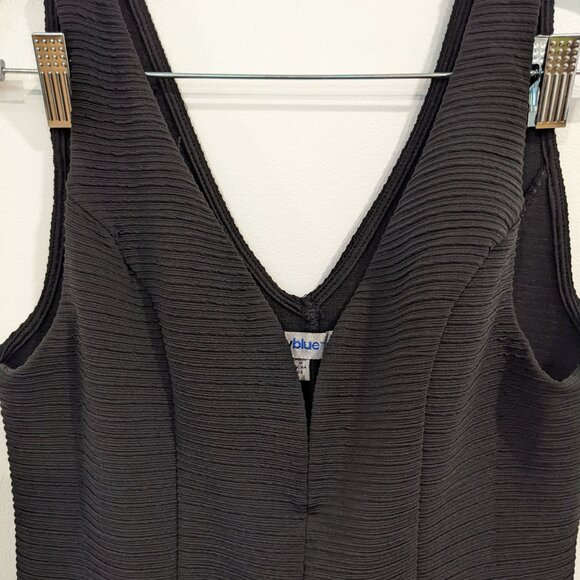 Black V-Neck Dress Medium M Midi Length Bailey Blue - Picture 3 of 9